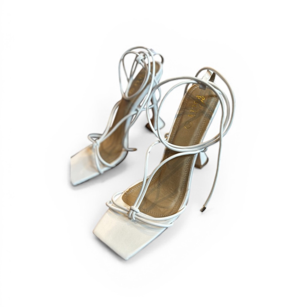 Oh Polly White Lace-Up Heels – Size 41 / US 10 – Brand New - Picture 3 of 5